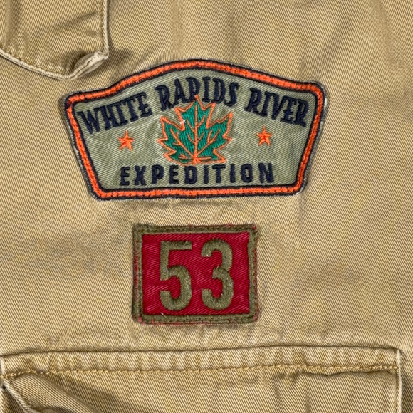 Vintage US Expedition Shirt Adult LARGE Brown Patches Scouts Outdoor Safari 90s - Picture 5 of 11